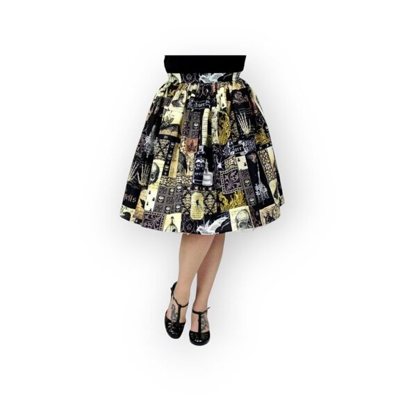 Edgar Allan Poe Gothic Skirt XS Stretch Waist - Picture 8 of 8
